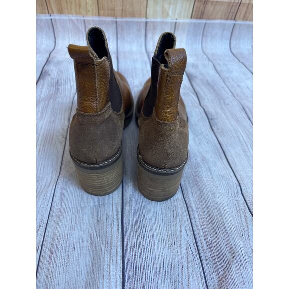 BullBoxer Boots Block Heal Leather Cognac Brown Women's Size 10 - Picture 3 of 6